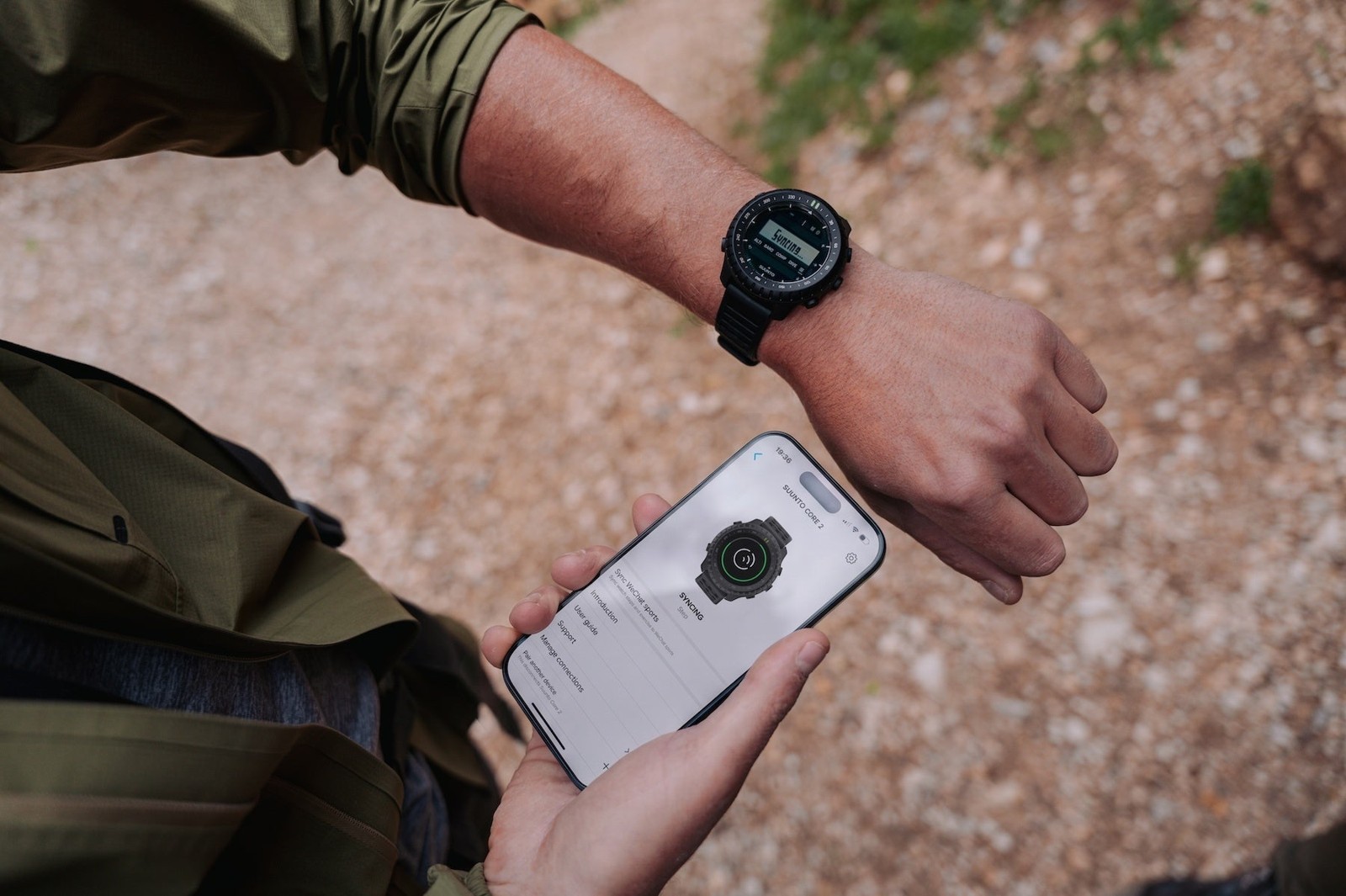 Suunto Core 2とSuuntoアプリの同期画面