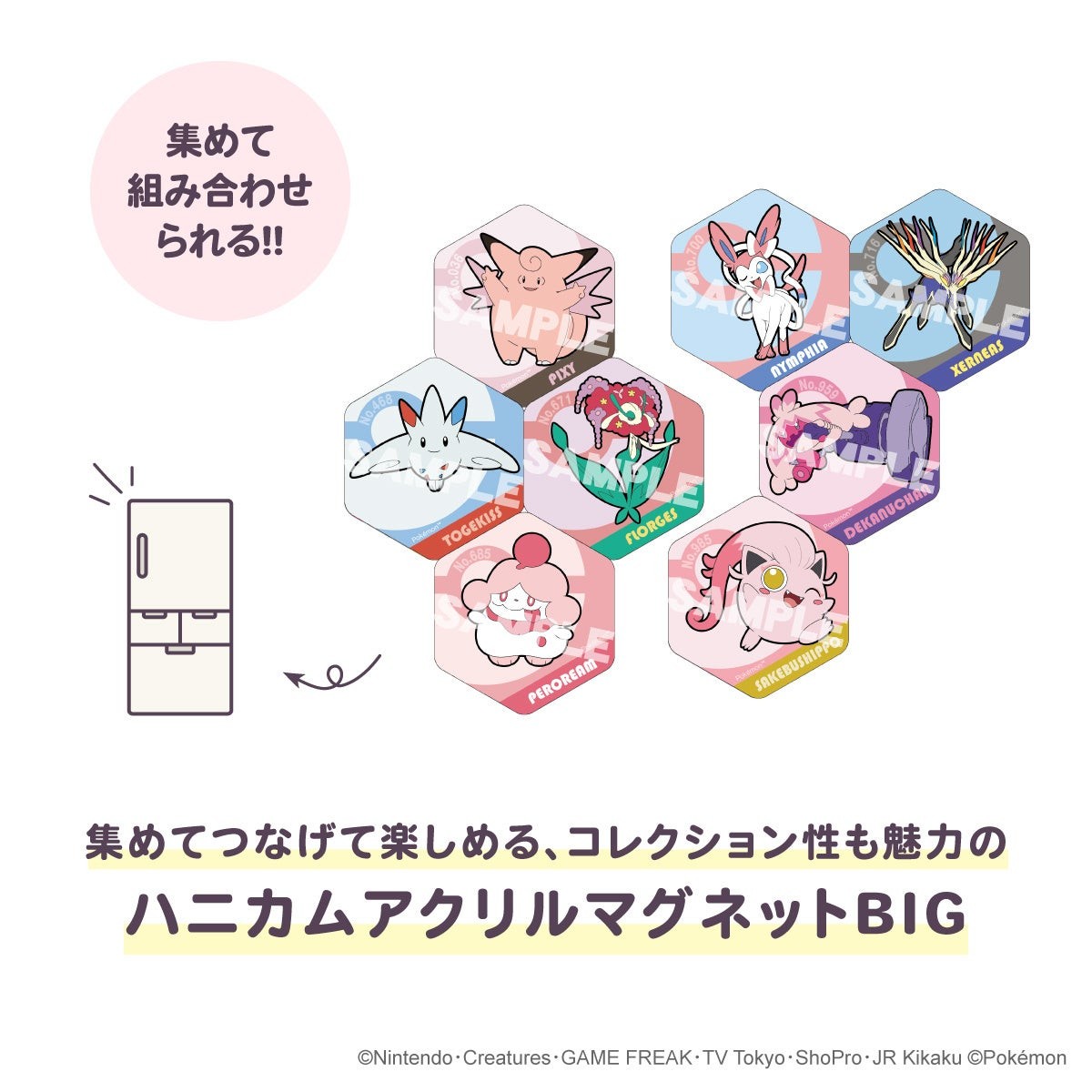 ポケットモンスター ハニカムアクリルマグネットBIG vol.8 使用イメージ