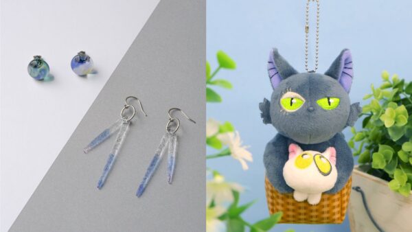 新海誠監督作品の新商品 ガラスピアスとダイジン・サダイジンぬいぐるみ