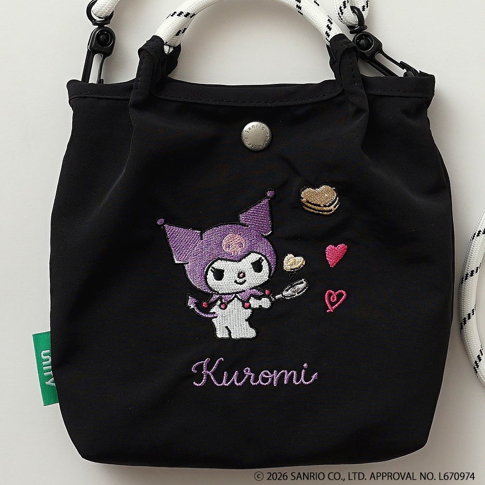 クロミ刺繍入りミニバッグ(ブラック)