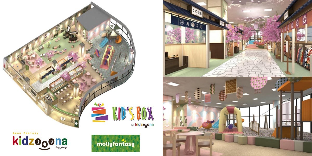 KID'S BOX Thanh Hoa JAPANバージョンの街並みと遊具エリアのイメージ
