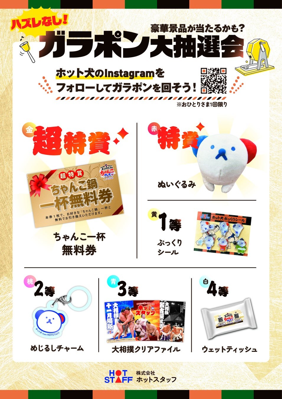 ガラポン大抽選会の景品