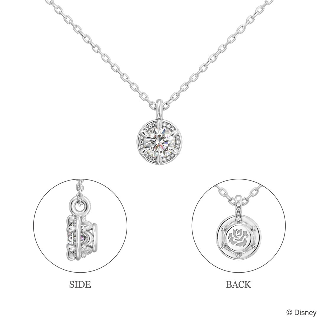 『Beauty in Bloom』ネックレス プラチナ950 正面・側面・裏面