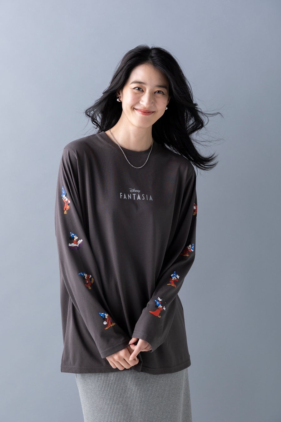 【FANTASIA】スリーブプリント長袖Tシャツ