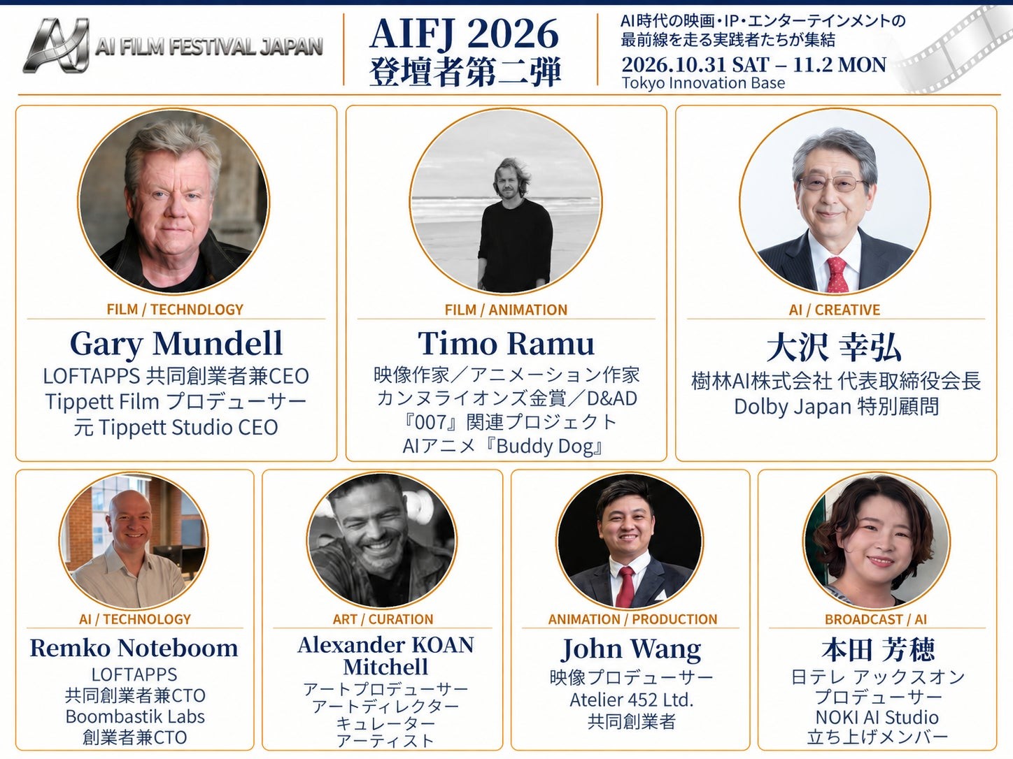 AIFJ 2026 登壇者第二弾 Gary Mundell、Timo Ramuほか