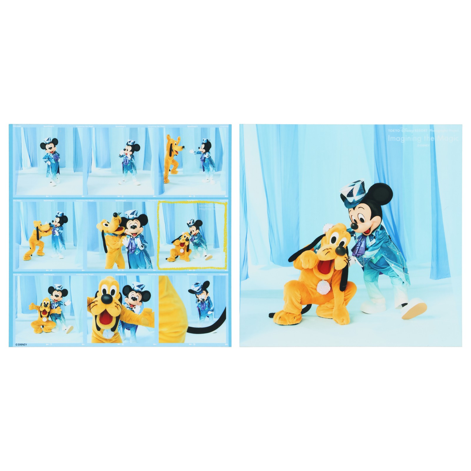 スクエア写真2枚セット ミッキーマウス＆プルート