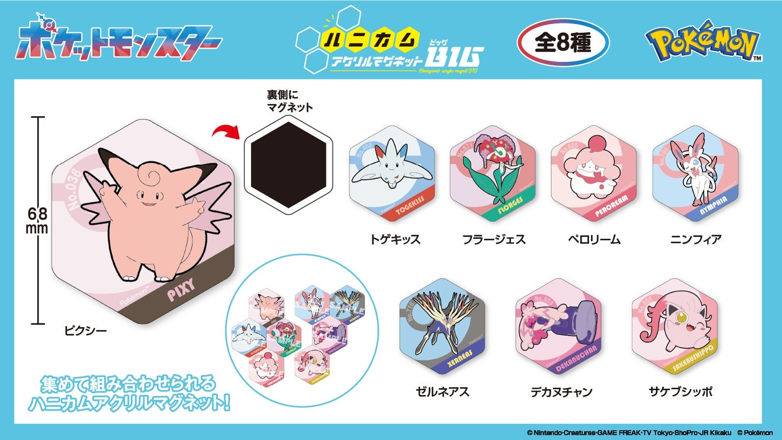 ポケットモンスター ハニカムアクリルマグネットBIG vol.8 全8種
