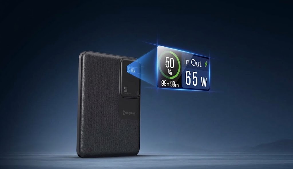 BigBlue 全固体モバイルバッテリー15000のデジタル表示