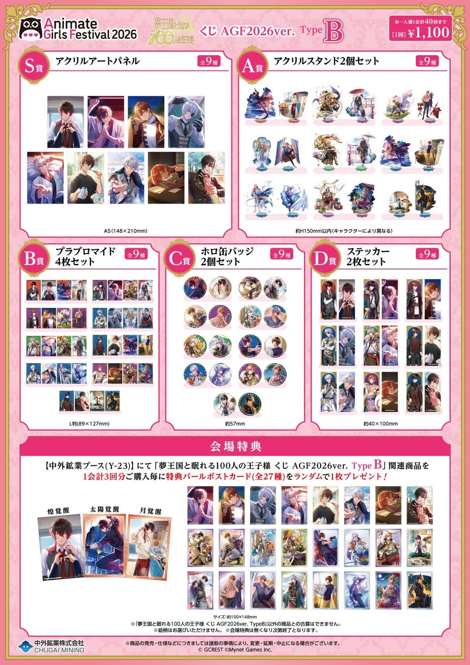 くじ AGF2026ver. TypeB 景品一覧