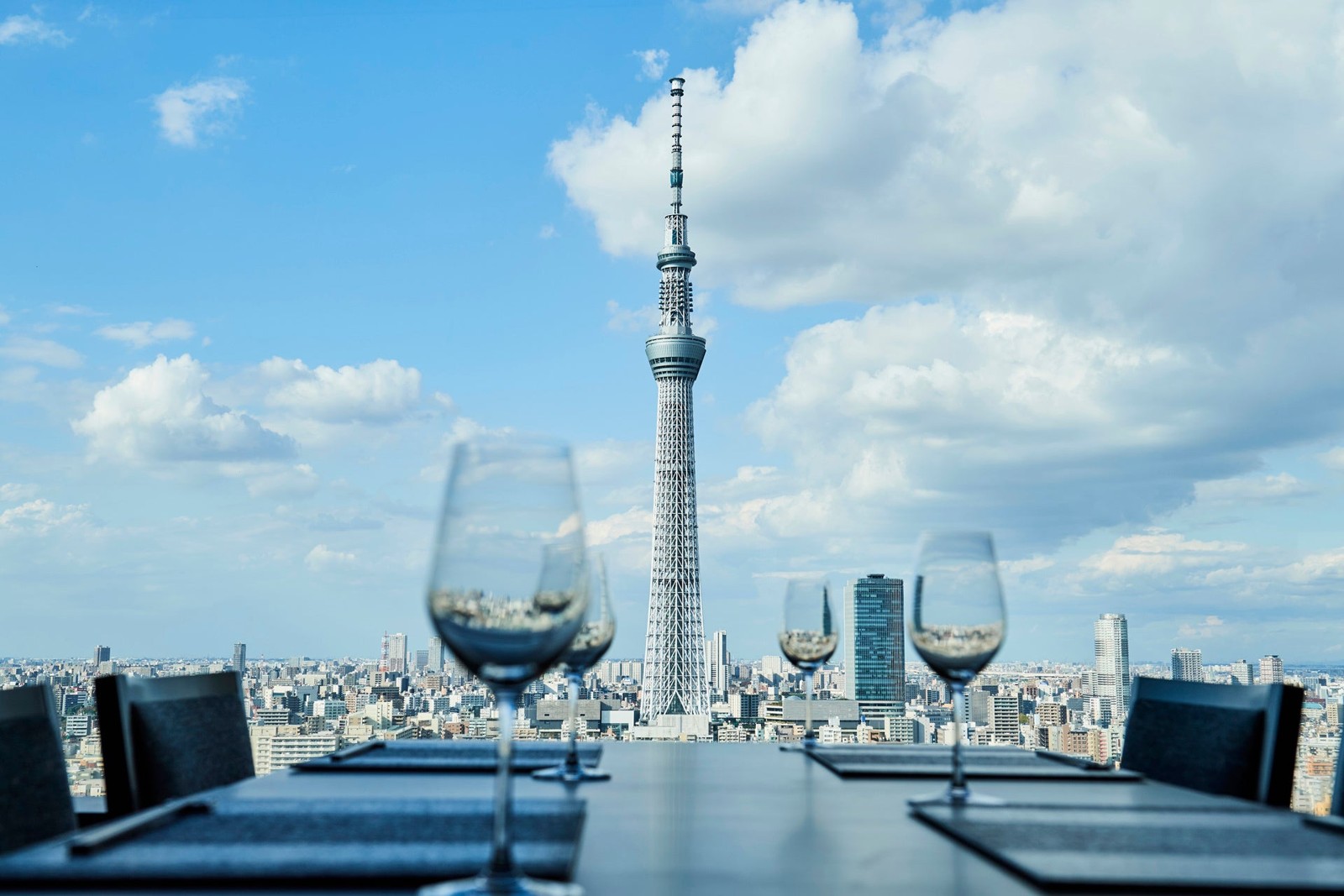 簾の客席から望む東京スカイツリー(R)