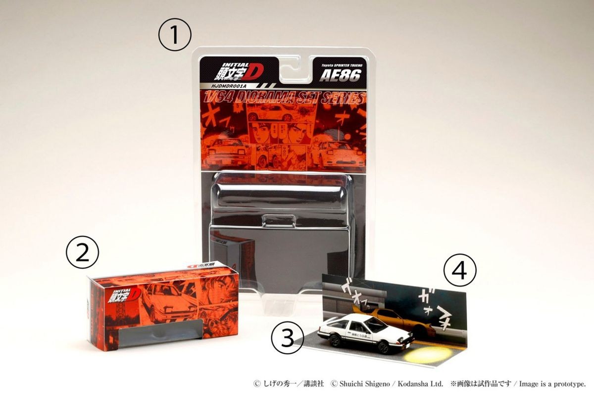 頭文字D 1/64 ジオラマセットミニカー セット内容