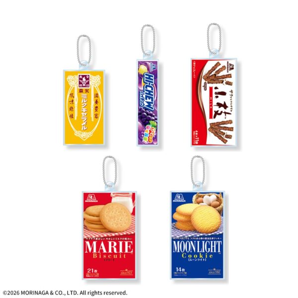 森永製菓 お菓子パーツ入りシャカシャカアクリルキーチェーン全5種