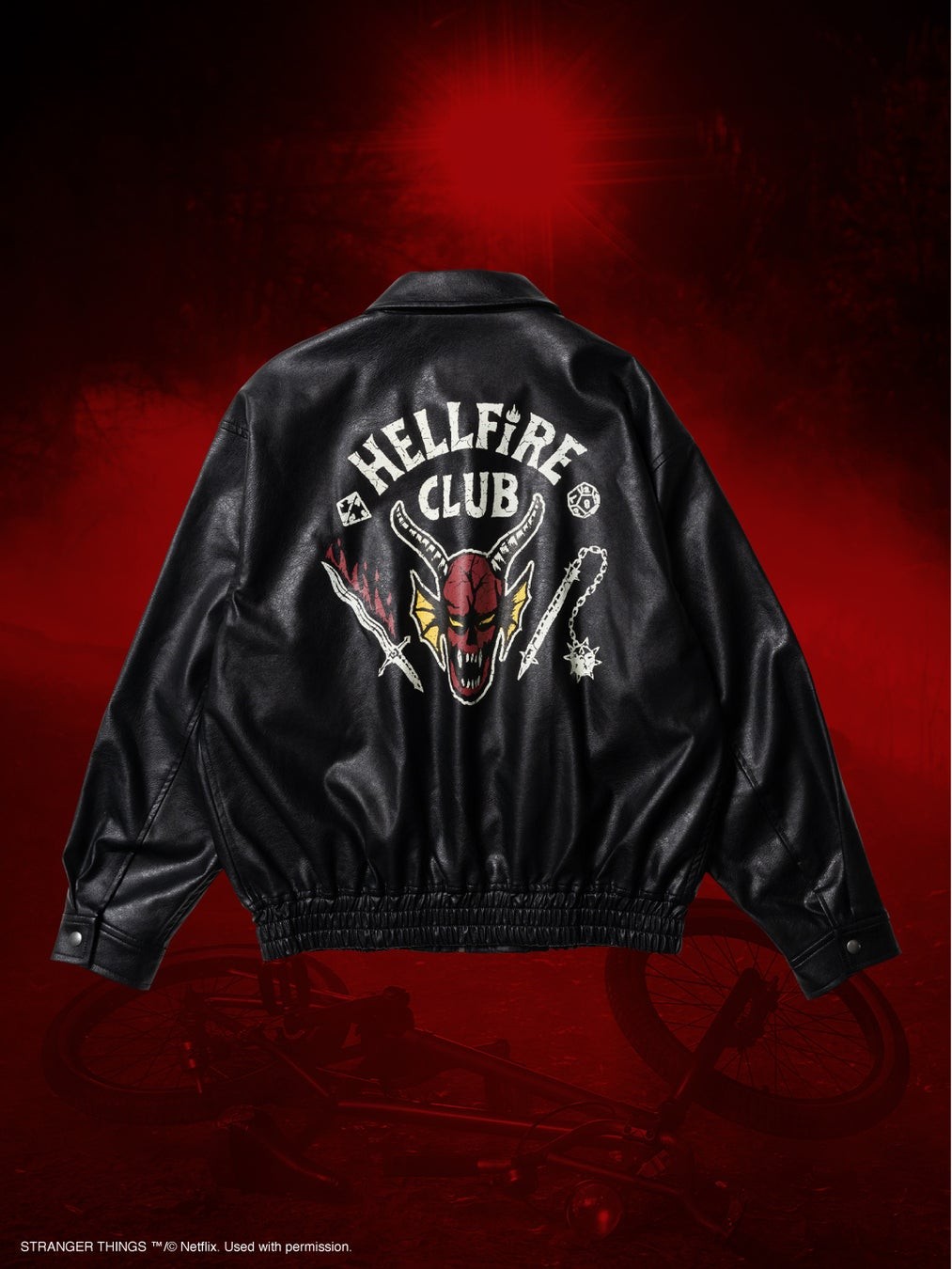 Hellfire Club Faux Leather Jacket バック