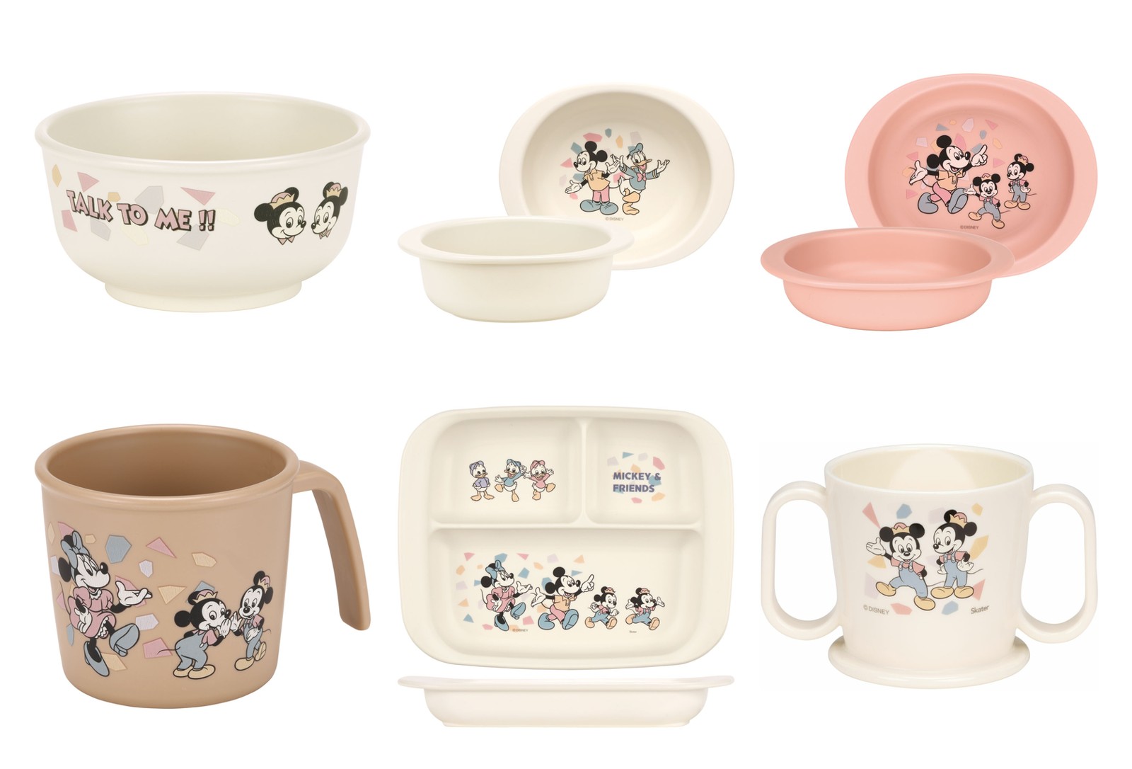 ミッキー＆フレンズ レトロ柄のベビー食器 6商品