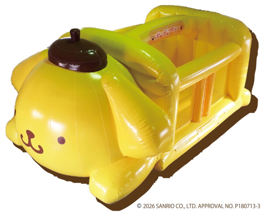 ポムポムプリン型の大型エアー遊具