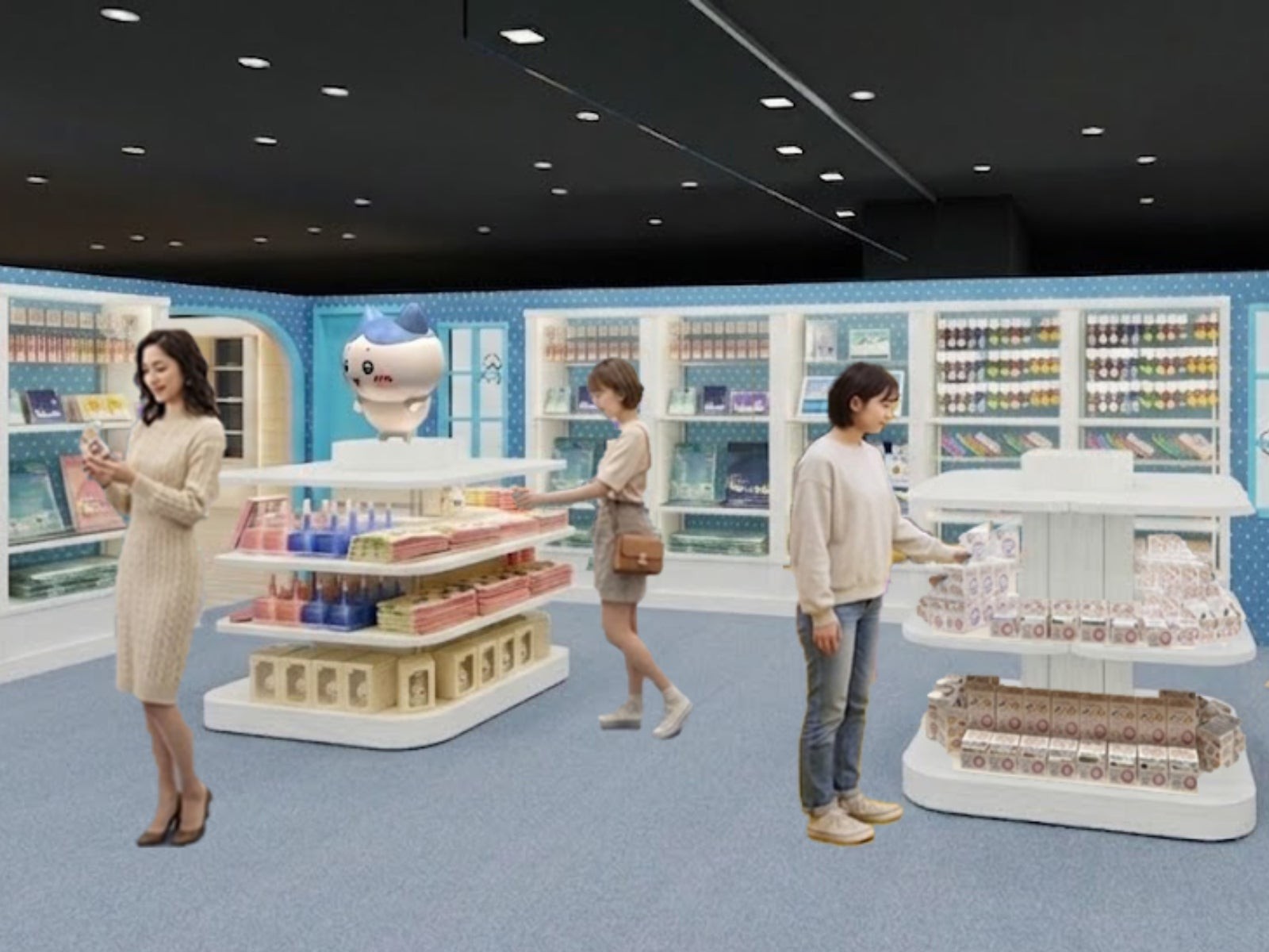 ちいかわパークストア ハチワレ装飾の店内イメージ
