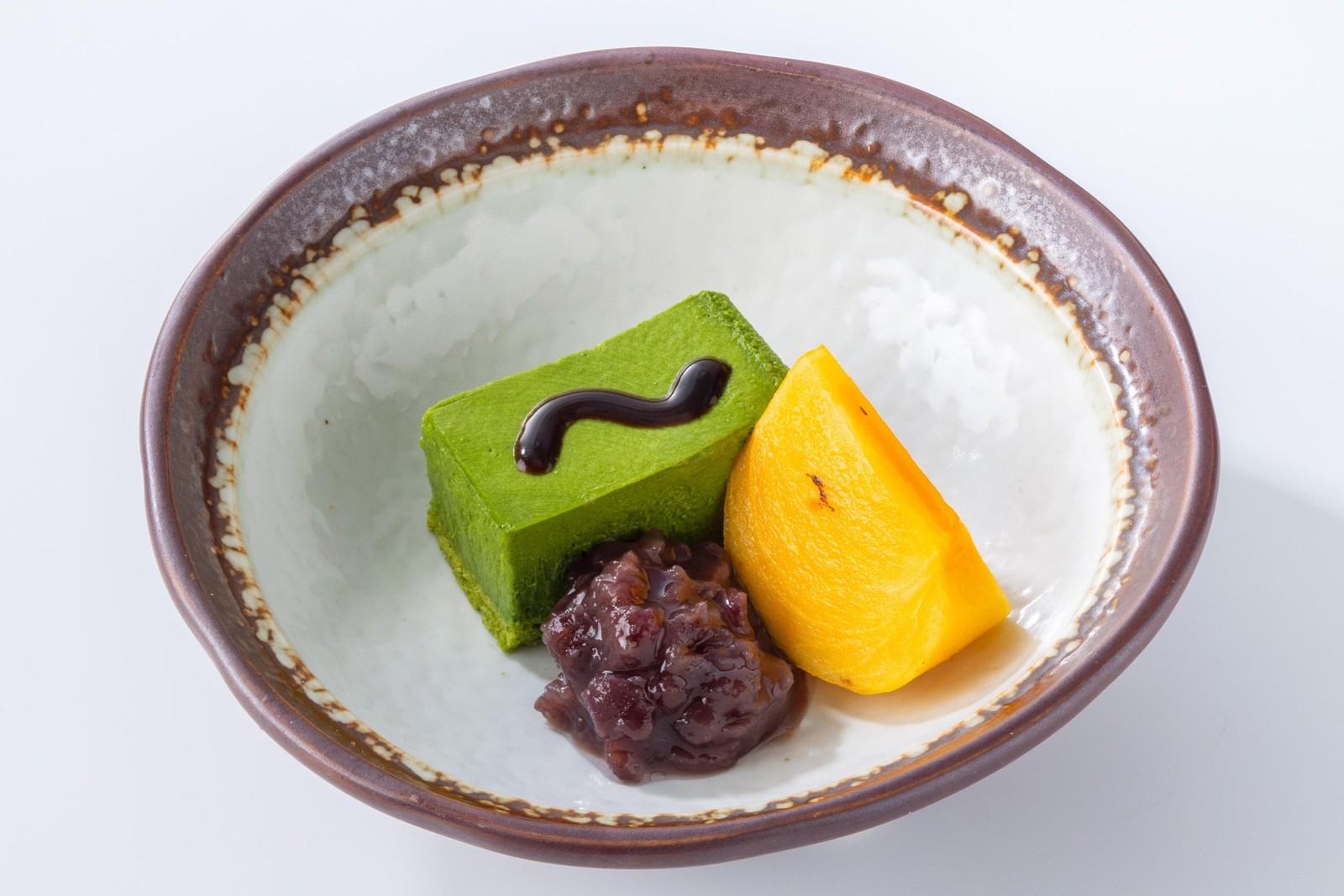 柿と抹茶ババロア