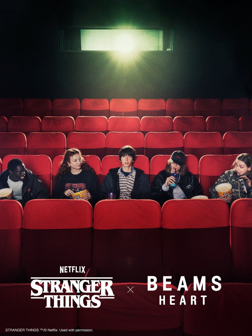 BEAMS HEART×ストレンジャー・シングス コラボ着用ビジュアル