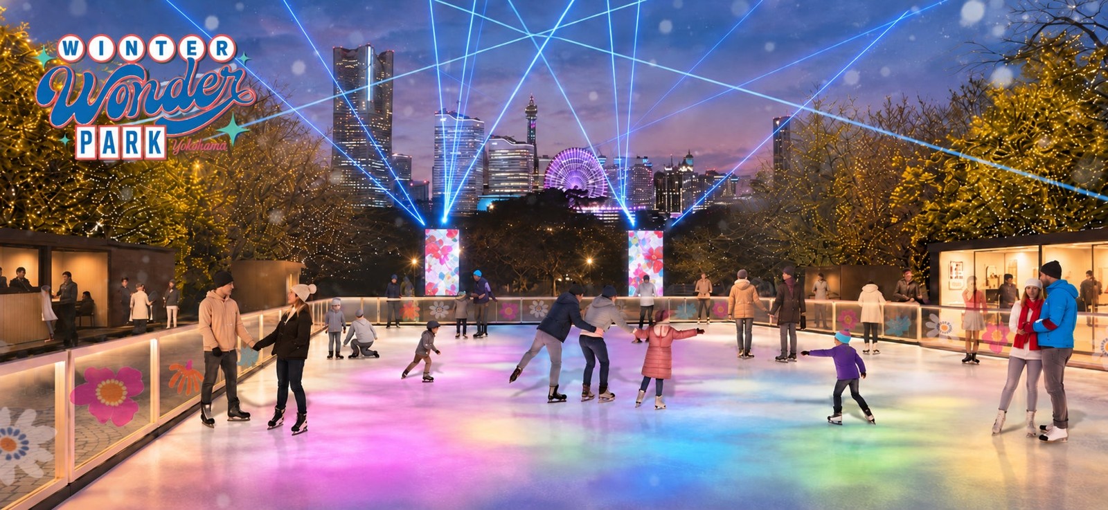 Winter Wonder Park Yokohama 2026-27の夜のスケートリンクのイメージパース