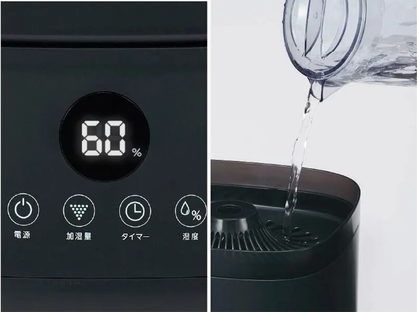 操作部と上部給水の様子