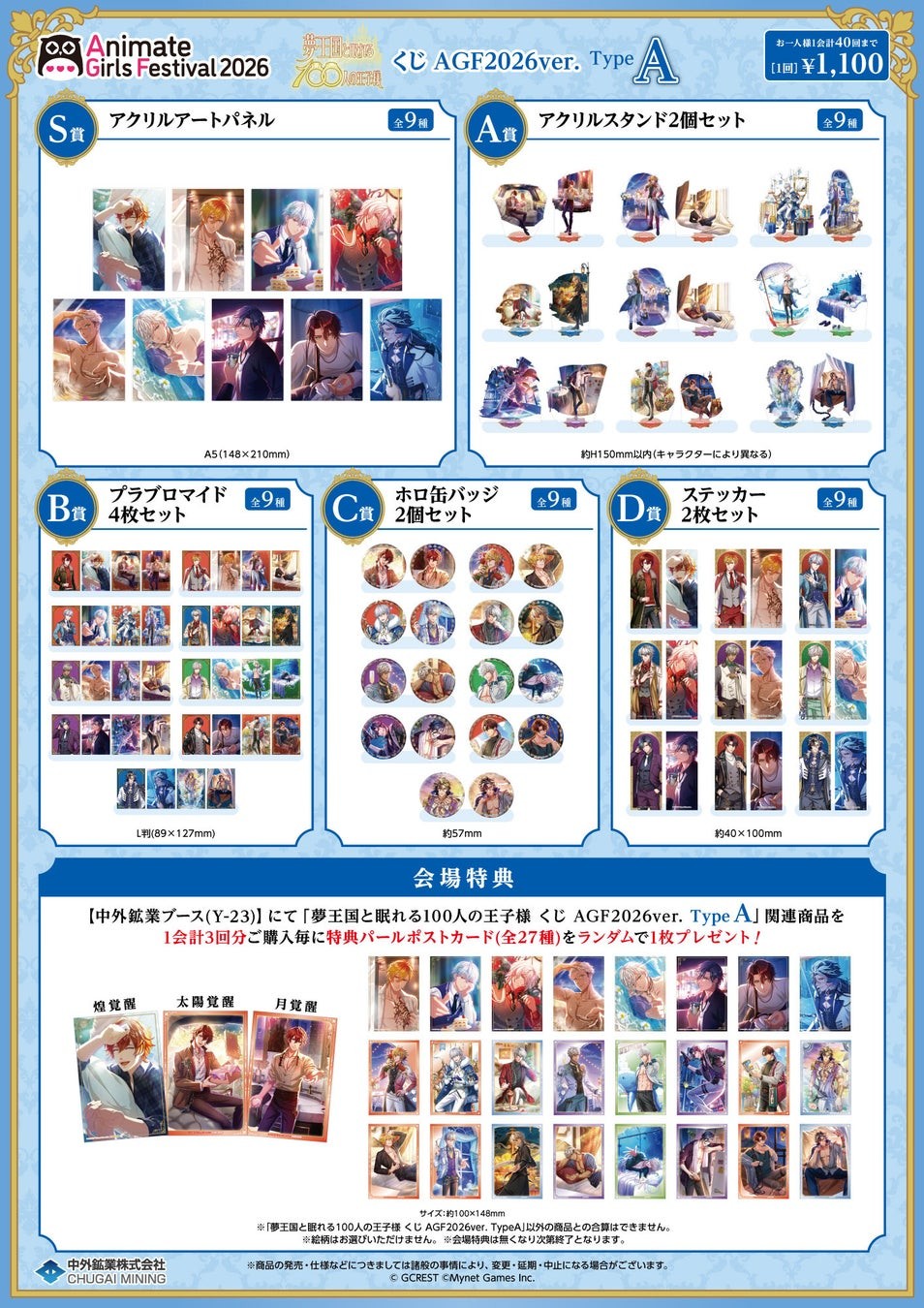 くじ AGF2026ver. TypeA 景品一覧