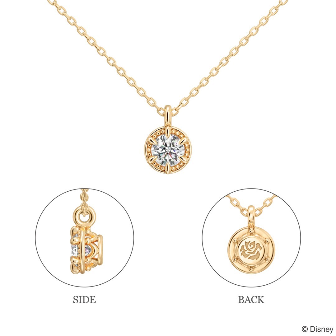 『Beauty in Bloom』ネックレス K18イエローゴールド 正面・側面・裏面