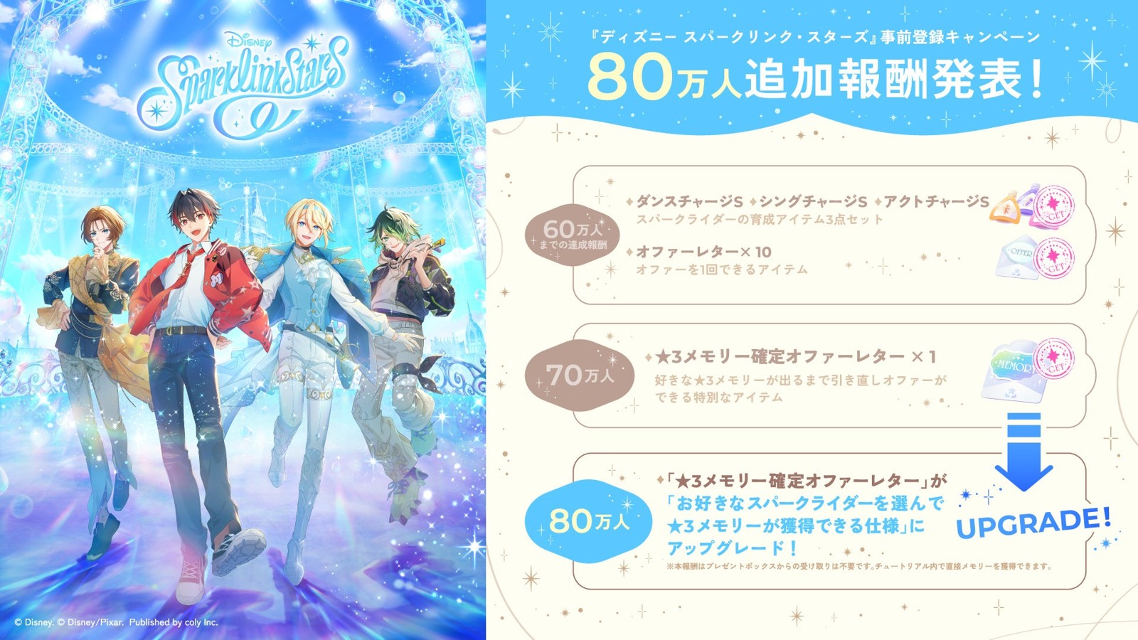 ディズニー スパークリンク・スターズ 80万人追加報酬