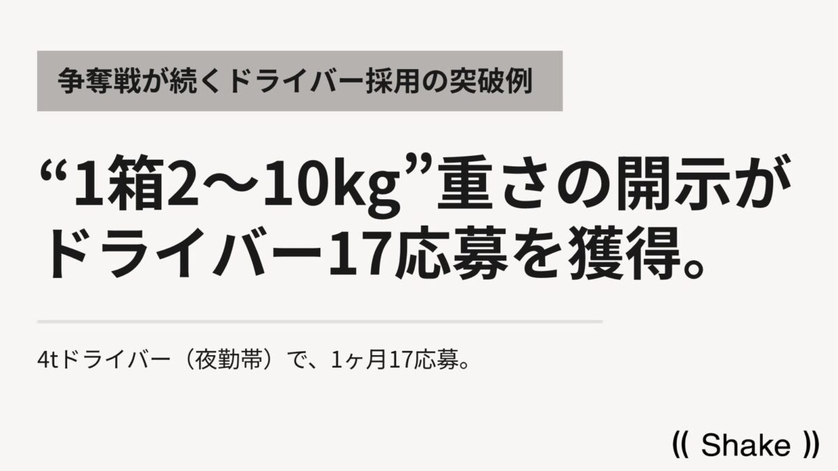 ドライバー採用で1ヶ月17応募を獲得した事例の解説