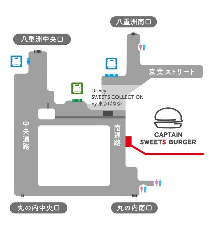 東京駅エキラボ南通路店の構内位置図