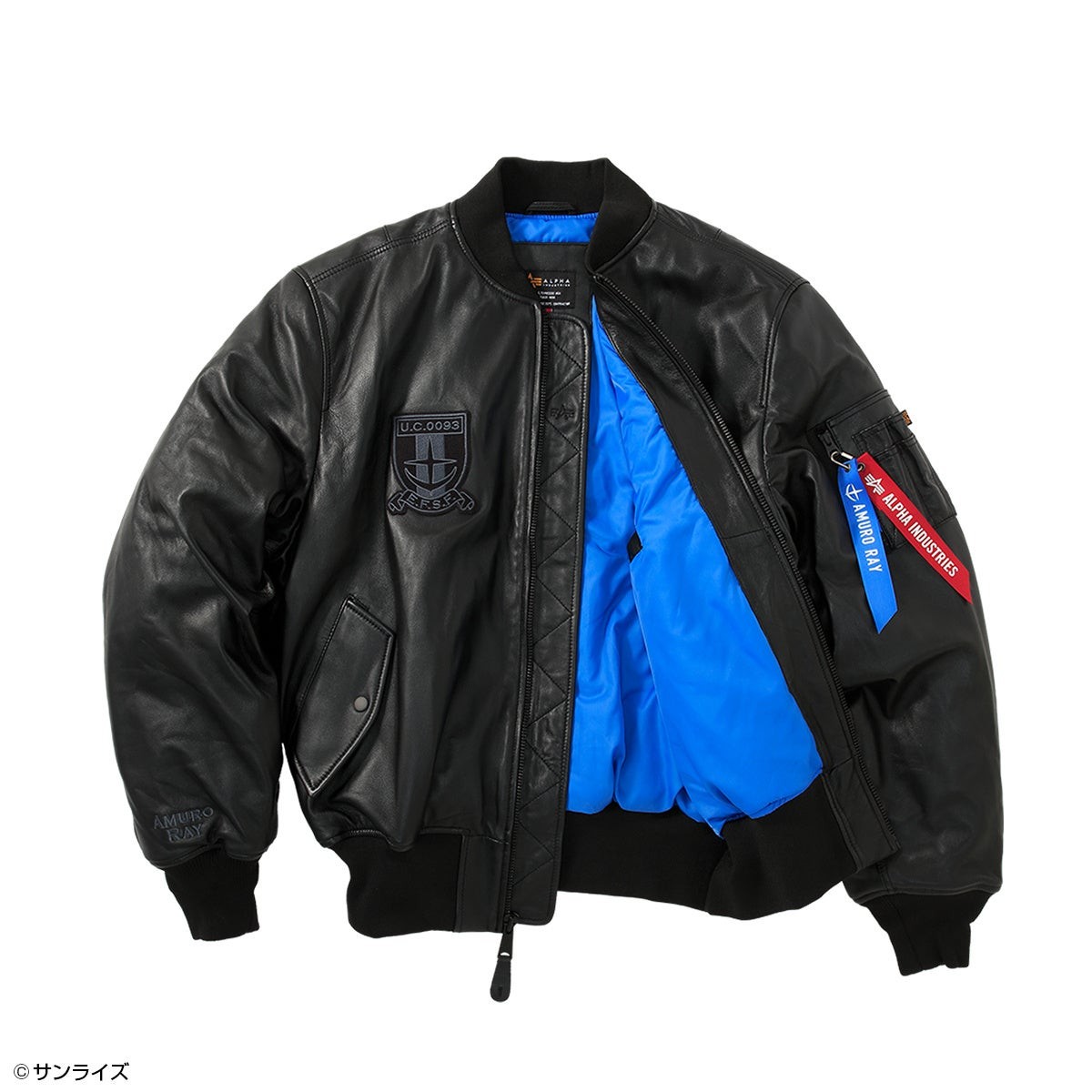 LEATHER MA-1 HERITAGE FIT FLIGHT JACKET アムロ・レイ 青い裏地と比翼