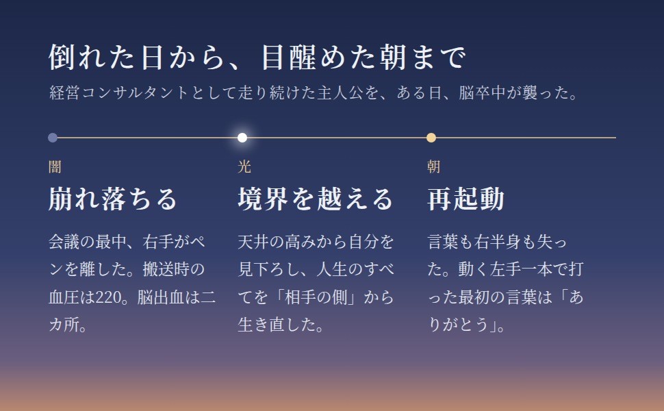 『覚醒する脳』の物語を紹介する「倒れた日から、目醒めた朝まで」
