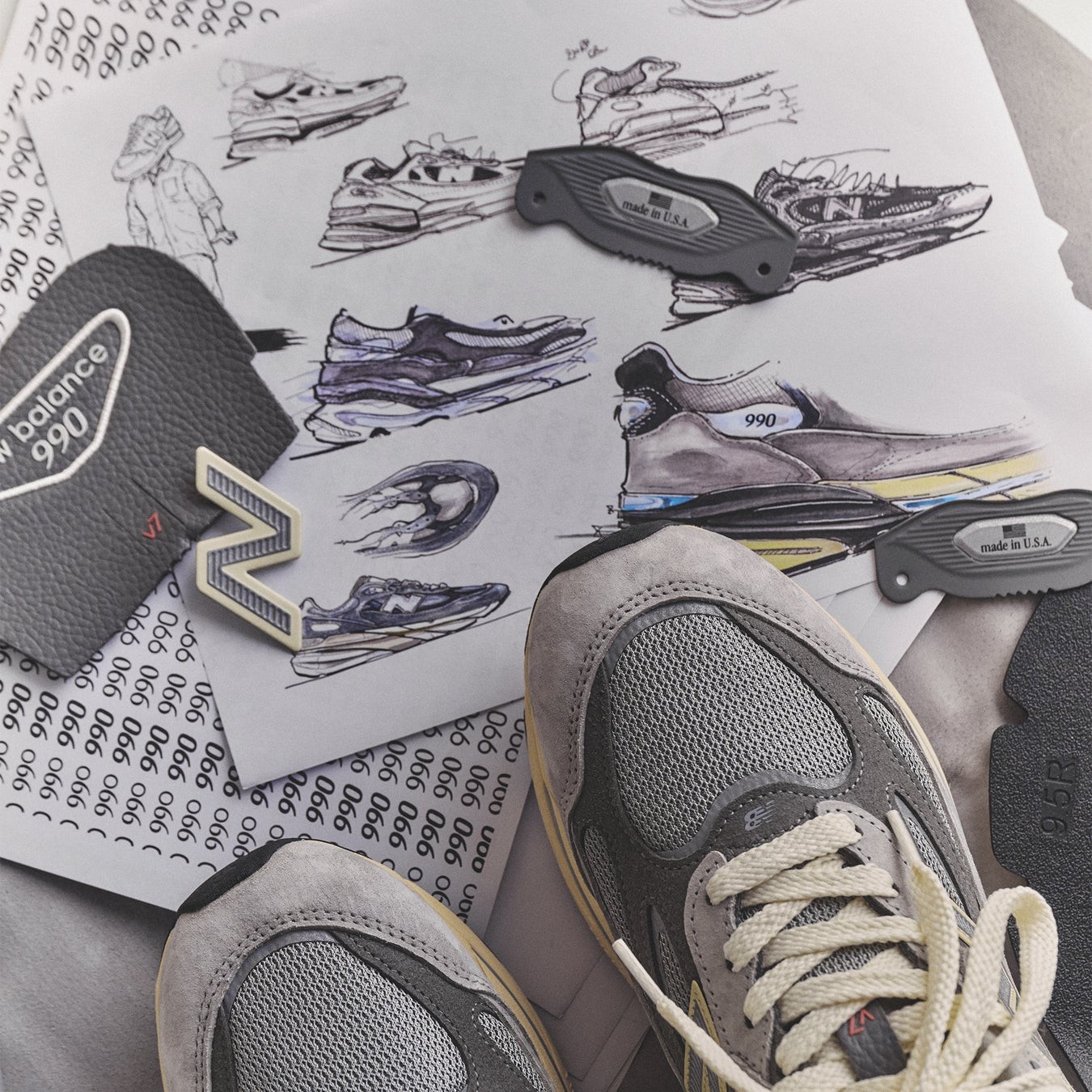 990v7のmade in U.S.A.表記とN形パーツ