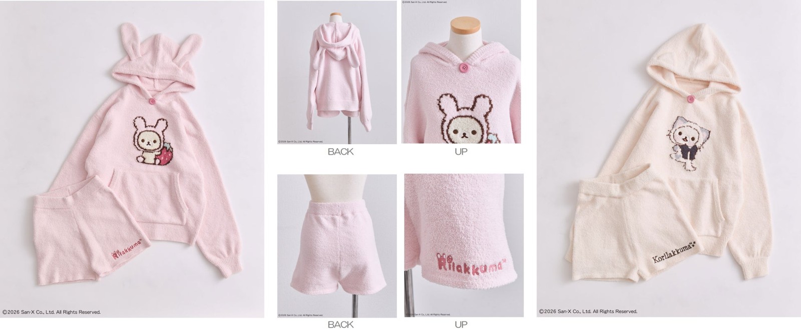 KORILAKKUMAルームウェア アイボリーとピンク