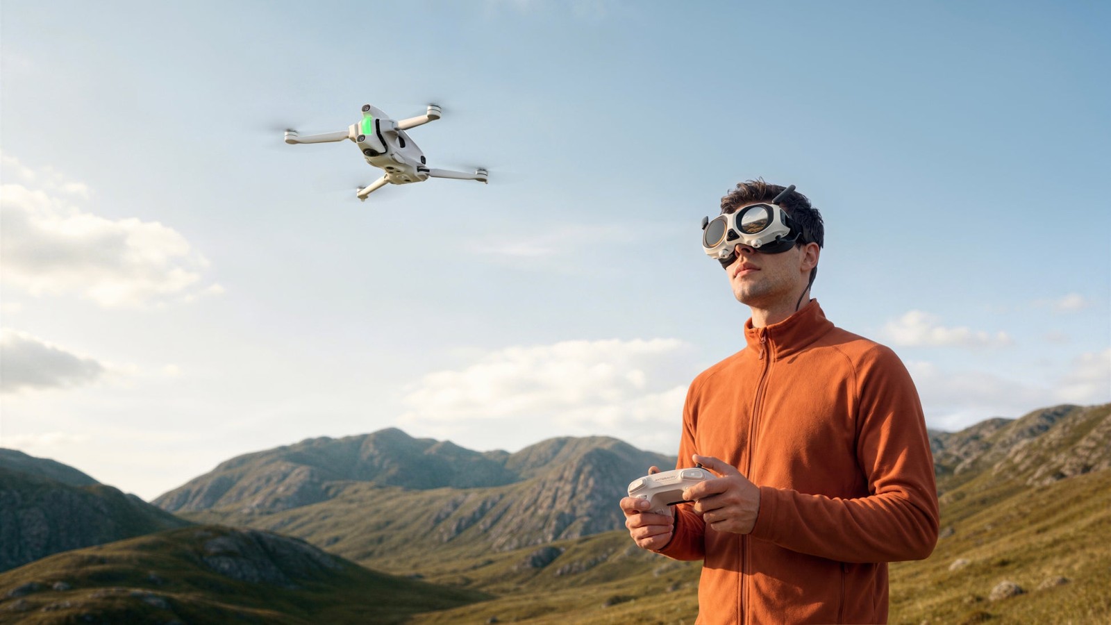 Visionゴーグルとリモートコントローラーで操縦するA1