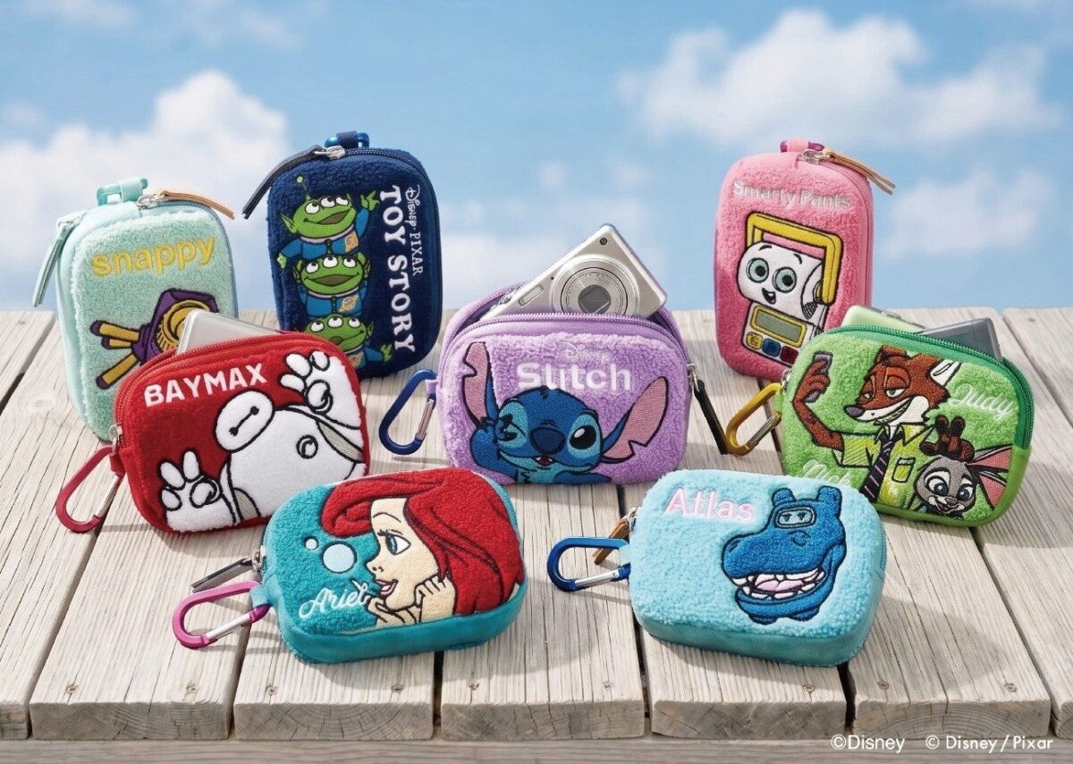 もこもこ素材と立体感が可愛い！イーカムグループ「さがら刺繍マルチポーチ」アリエル・ベイマックス・スティッチ・ズートピアなどのキャラクターデザイン