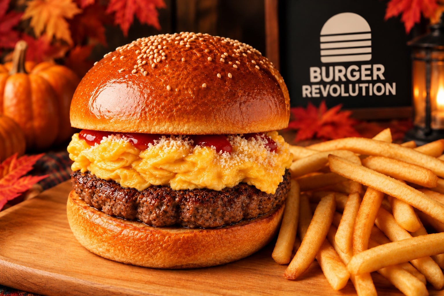 スクランブルエッグ＆パルメザンチーズバーガー