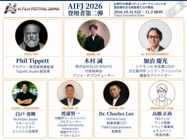 AIFJ 2026 登壇者第二弾 Phil Tippett、木村誠、加治慶光ほか