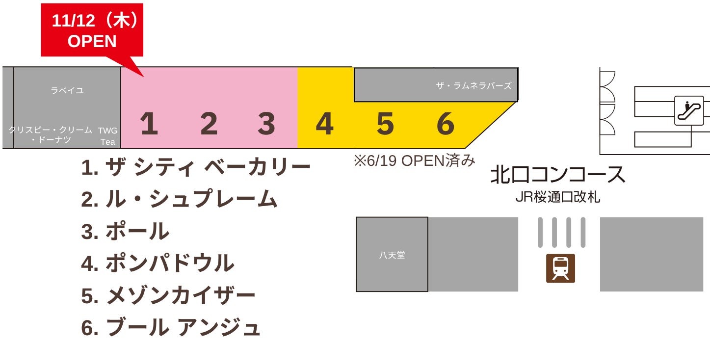 パン集積ゾーンの売場案内図