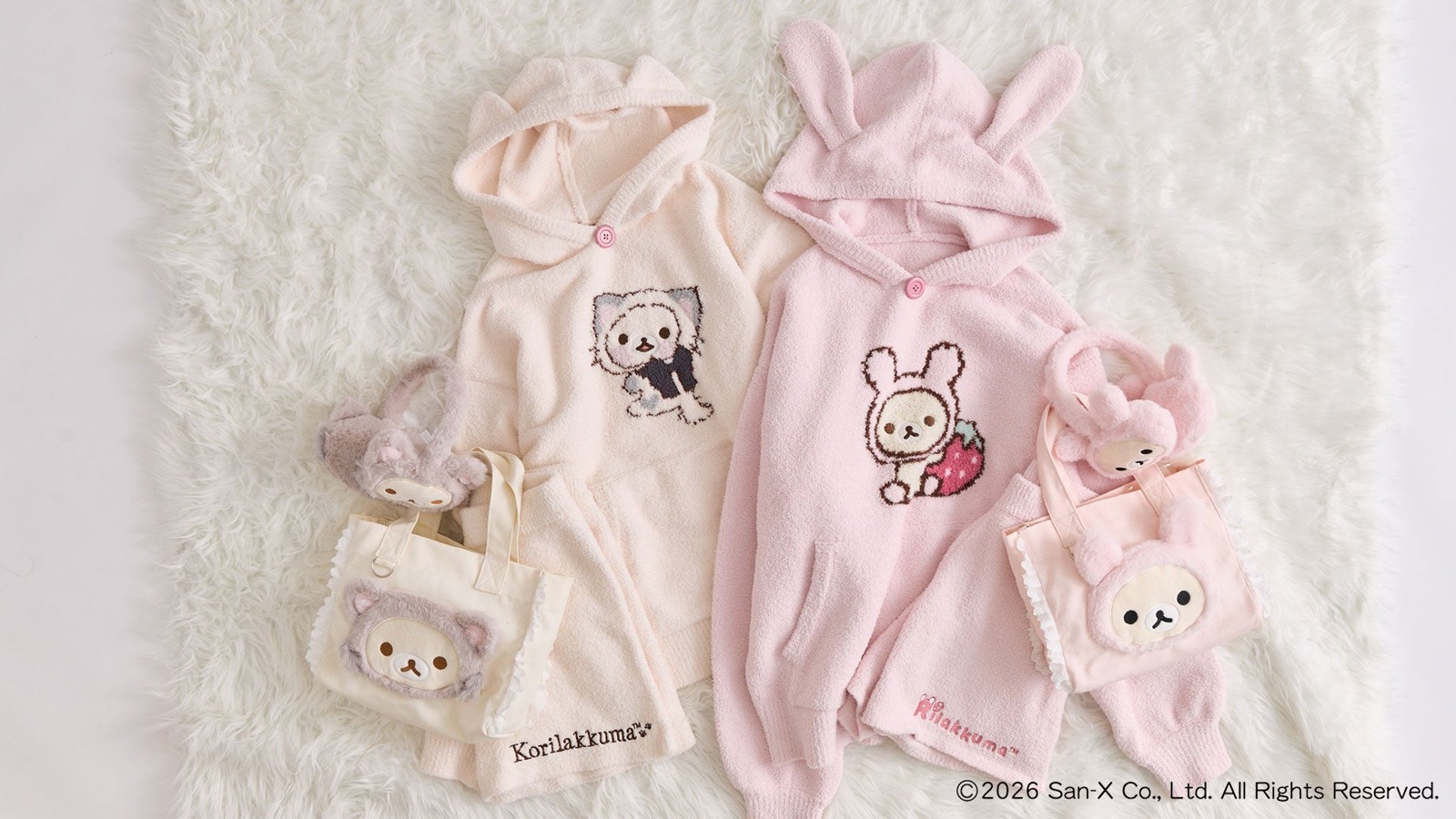 OLIVE des OLIVE×Korilakkumaのルームウェア、イヤマフ、ミニトートバッグ