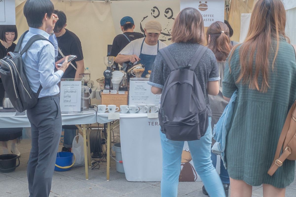yokohama coffee standでのドリップの様子