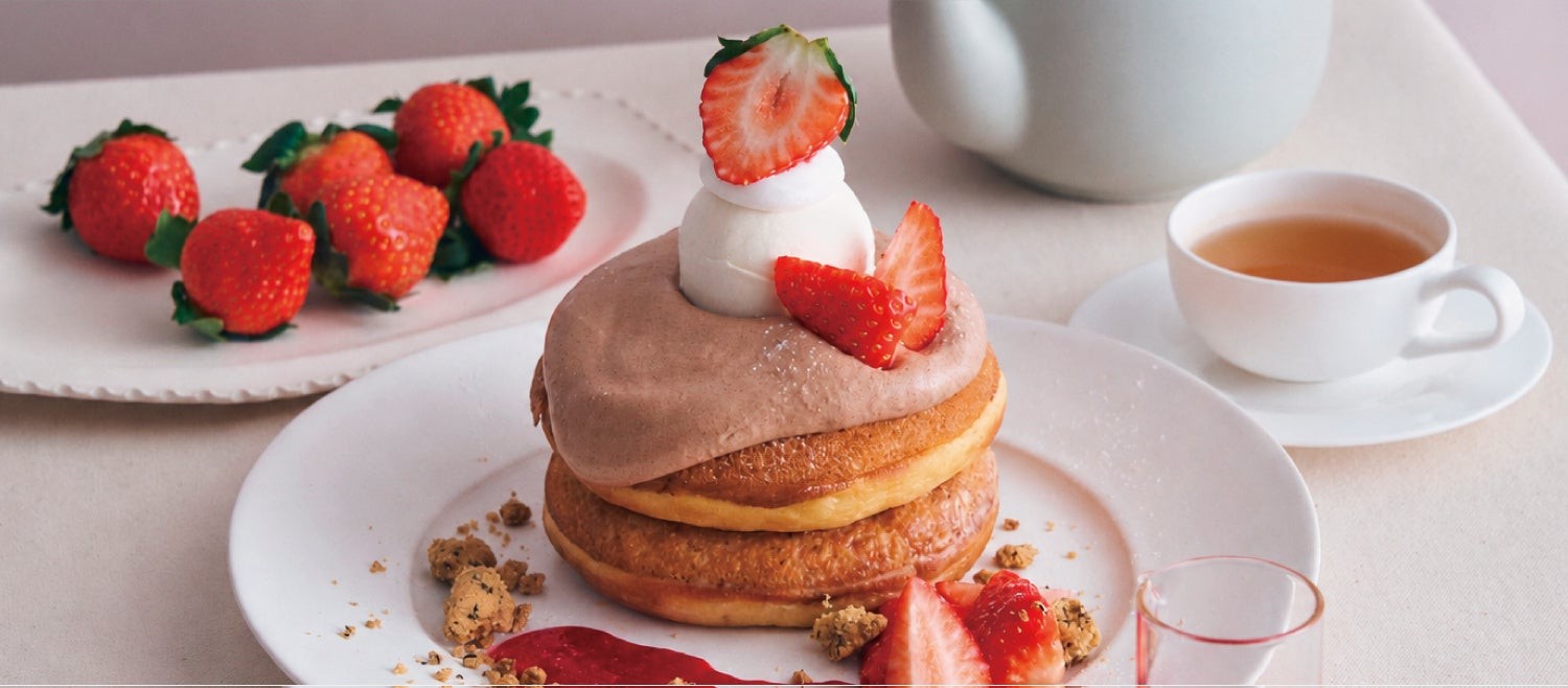いちごとアールグレイショコラのパンケーキ