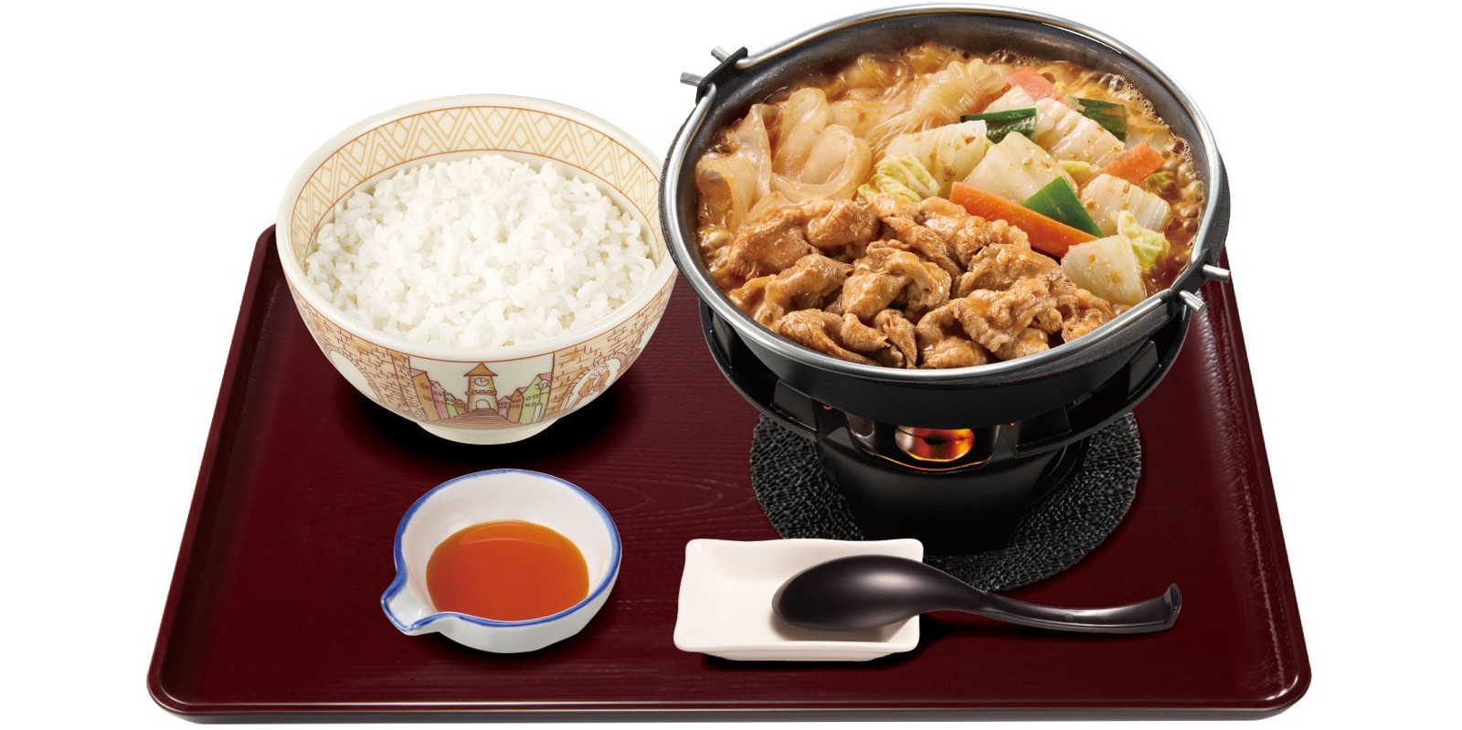 野菜たっぷりの牛すき鍋としびれる辛さの麻辣湯鍋が今年も！すき家 牛すき鍋定食・牛・胡麻麻辣湯鍋定食