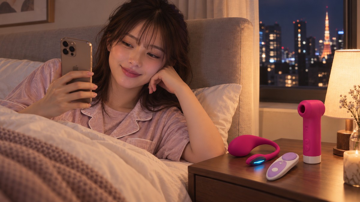 スマートフォンとデバイスのあるセルフケア空間のイメージ