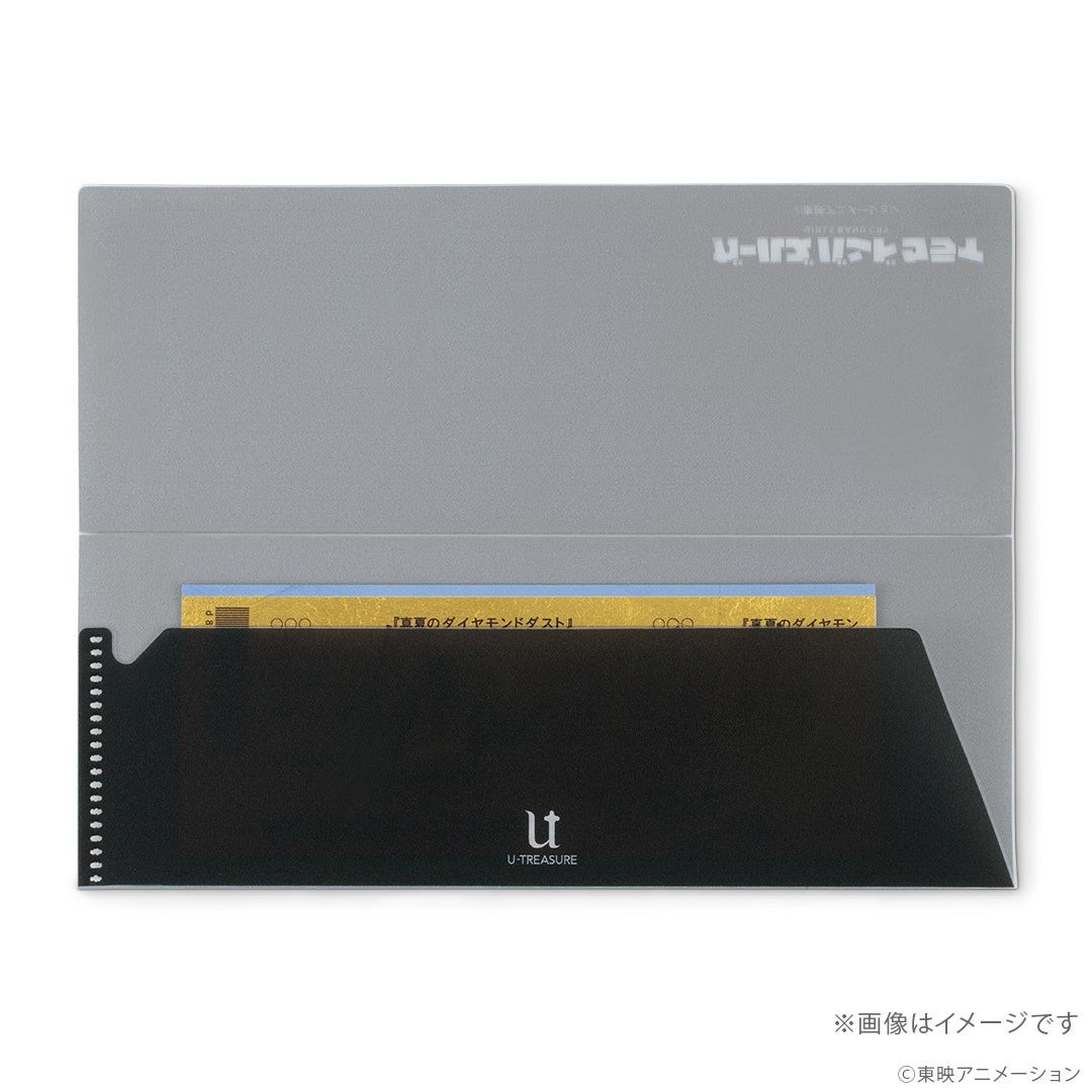 ケースのポケットに収めた金箔チケット