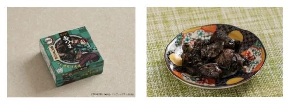 K&K缶つま 国産 焼鳥 炭火焼(竈門 炭治郎)のパッケージと料理