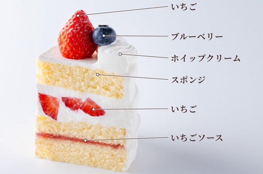 X’masイチゴデコレーションの断面
