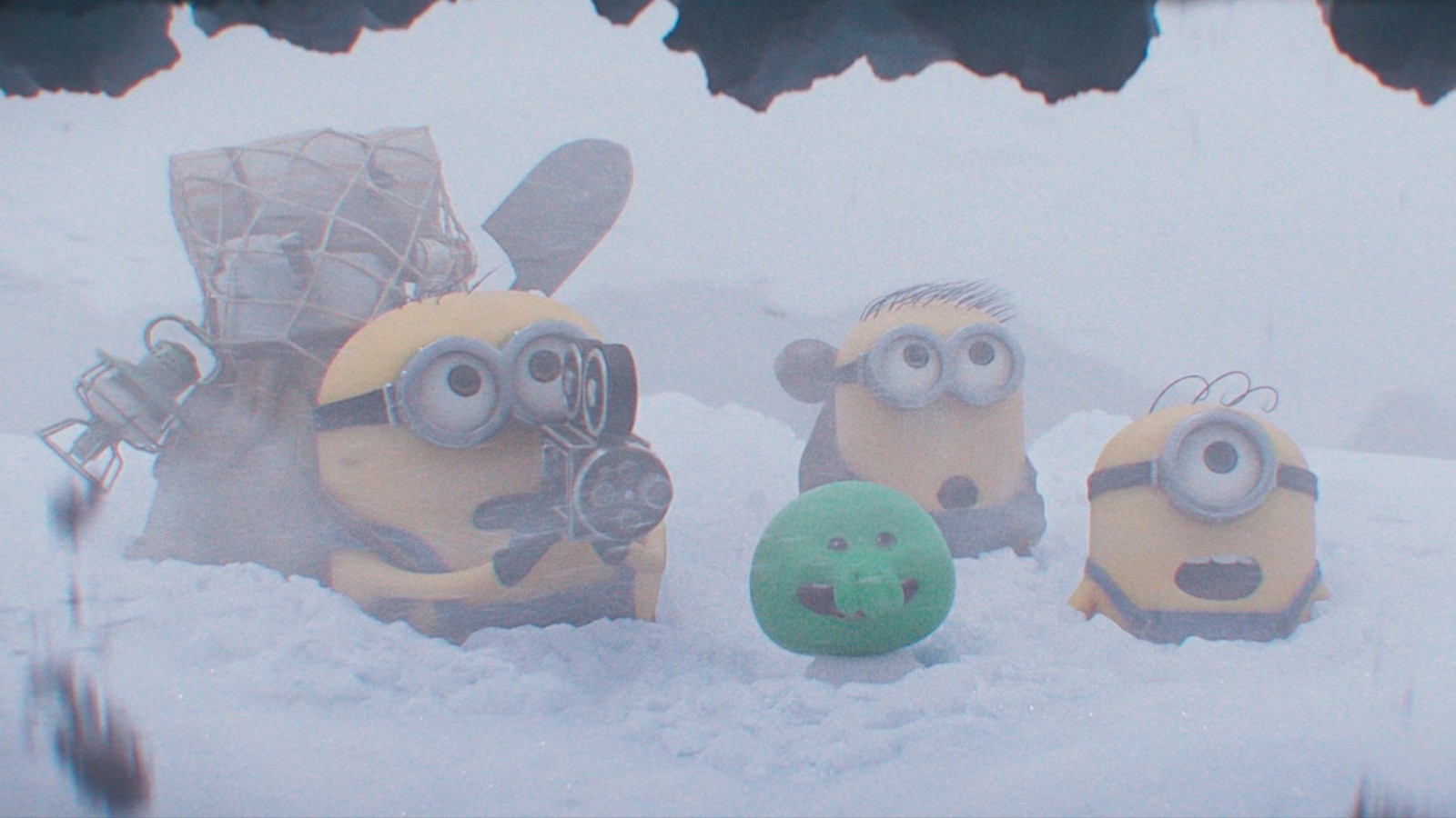 雪の中のミニオンズとグーミー