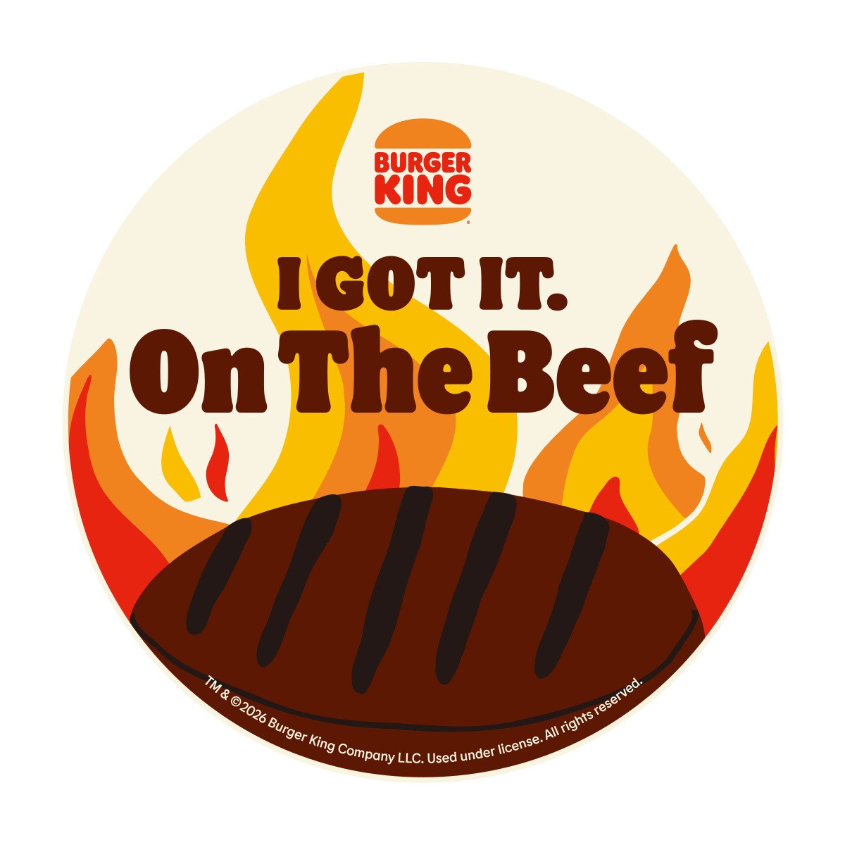 バーガーキング® オン ザ ビーフ オリジナルステッカー