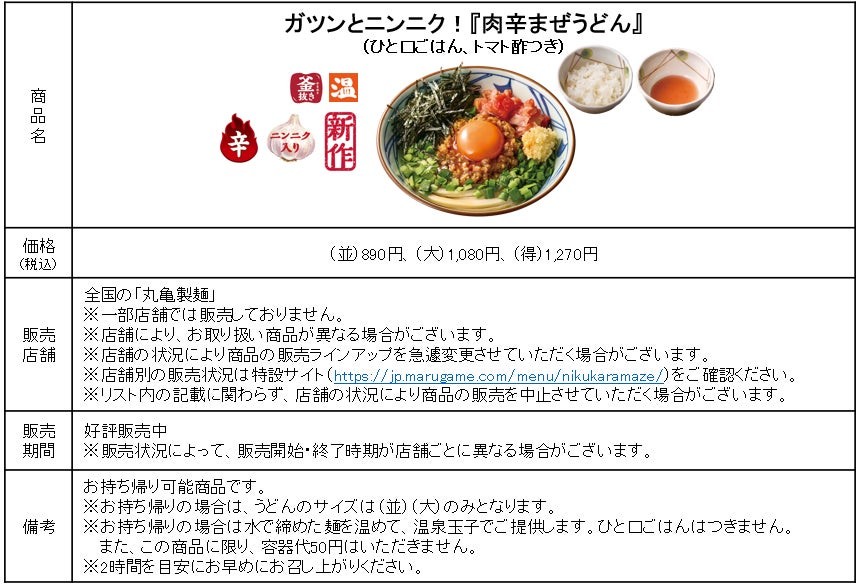 『肉辛まぜうどん』商品概要