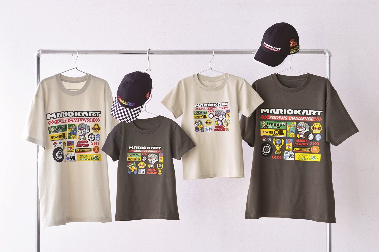『マリオカート ~クッパの挑戦状~』Tシャツとキャップ